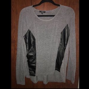 Gray and leather top